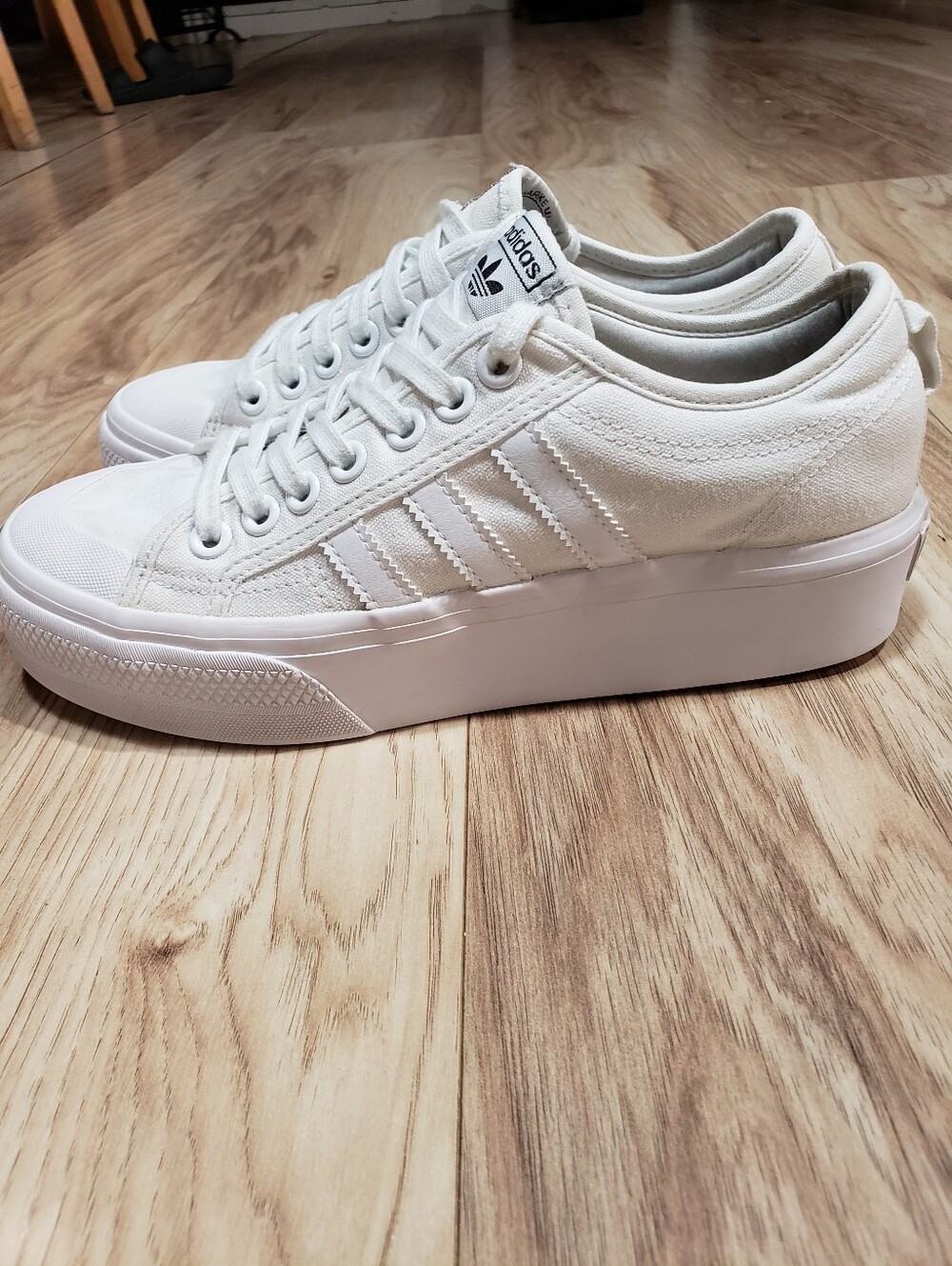 Adidas Nizza Platform White Sneakers Women 9 - Picture 5 of 5